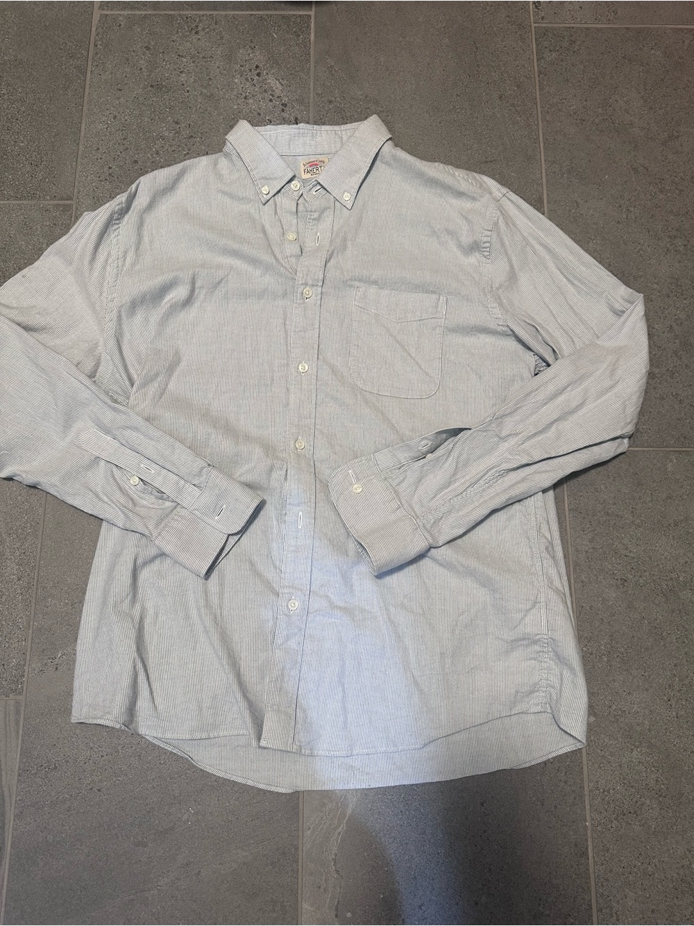 Faherty Pale Blue Button-Down Casual Shirt